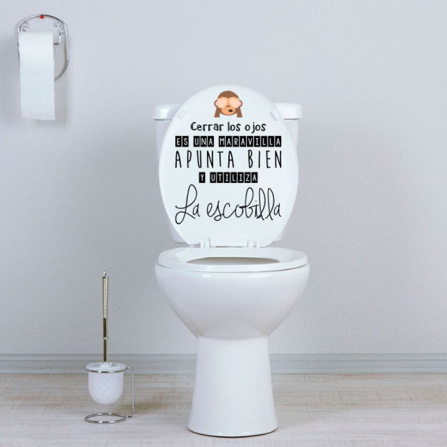 Vinilos decorativos baños apunta bien